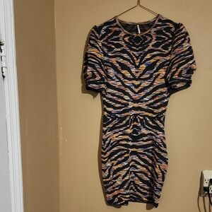 Multicolor Patterned Women's Dress